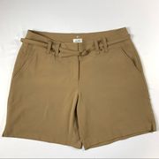 Cache Tan Studded Trouser Belted Shorts