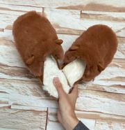 Tan Fleece Lined Teddy Slides