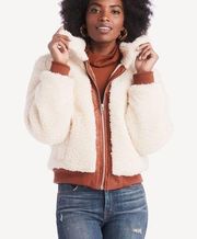 Blank NYC Faux Shearling Crop Jacket Small Marshmellow Brown