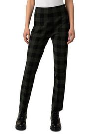 Akris Punto Black Plaid Virgin Wool Blend Straight Leg Trouser Pants Sz 6 Small