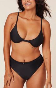 Swim The Sicily Bikini Top Black Size M NWT 74% Recycled Nylon 26% Spandex