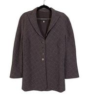 GIORGIO ARMANI Blazer Coat Womens 42 BORGO21 Wool Blend Lined Gray Made in Italy