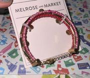 Melrose‎ & Market bracelet beaded pink brass adjustable boho