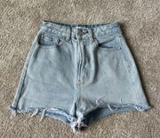 Glassine Denim Shorts 