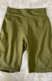 Olive Green Biker Shorts