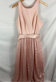 White by Vera Wang Pink Belted Bow Detail Maxi Gown Dress Size 14