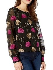 Nwt CUPCAKES & CASHMERE Coby Embroidered Blouse