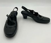 Earth Origins Shoes Dora Women Size 9.5M Leather Black Mary Jane Heels Slingback