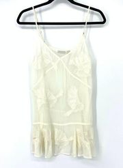 Hinge Tank Top Women's Size XS Embroidered Sleeveless Adjustable Straps Cream