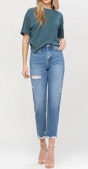 Vervet by Flying Monkey Distressed High Rise Mom Jeans