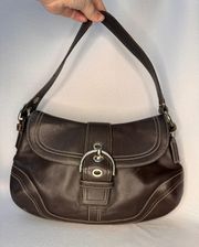 Vintage  Soho Deep Walnut Brown Leather Shoulder Bag |  GUC | #10910 | Y2K