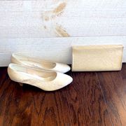 Vintage Ivory Lace Heels and Clutch Bridal Wedding