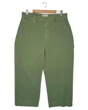 Madewell  Jeans Womens 35 Petite Curvy Slim Emmett Wide Leg Crop High Rise Green