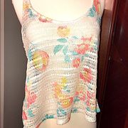 Racerback Floral Print Knit Tank