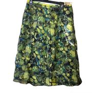 Ideology Silk Sequin Midi Skirt Green 10