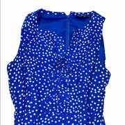 Gianni Bini  blue & white polka dot ruffle dress size 4