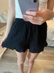 Black Flowy Ruffle Shorts 