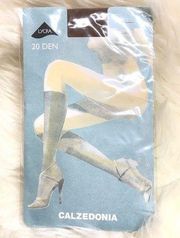 CALCEDONIA knee high stocking brown Lycra One Size