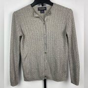 Brooks Brothers Gray Silk Cashmere Blend Soft Button Up Cardigan Sweater