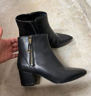 Black Leather Booties