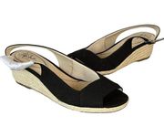 Life Stride Sandals Womens 10 M Black Canvas Socialite Espadrille Comfort Shoes