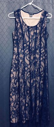 Navy Blue Lace Dress