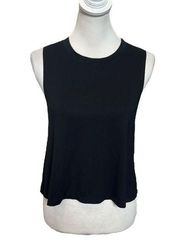 Carbon38 Crop Tank Top Black Muscle Shirt Gym Athletic Womens Size Small