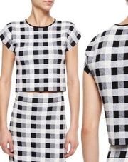 Theory Seblyn Magnified Plaid Crop Top
