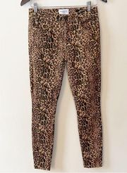 Parker Smith Brown Leopard Print Designer Stretch Skinny Leg Jeans Size 27