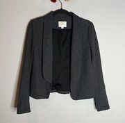 Loft black and grey striped open blazer