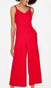 "ANN TAYLOR LOFT" CHERRY RED ANKLE LENGTH SLEEVELESS JUMPSUIT SIZE: 8 NWT