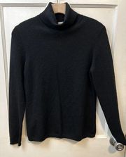 Charter Club 2-Ply 100% Cashmere Turtleneck Sweater Classic Black Size Medium