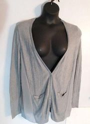 Vera Wang Gray button-up cardigan