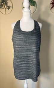 BCG Heathered Gray Ribbed Knit Racerback Athletic Tank Top Large