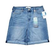 Liverpool High Rise Kristy Jean Shorts Double Rolled Eco Stretch Size 10 30 Blue