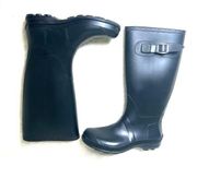 Kamik tall rain boots black size 6