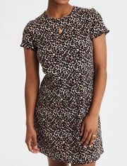 Women's Leopard Print Shirt Dress Size M