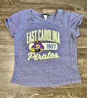 Women’s ECU East Carolina University Pirates  Purple Team Tee Shirt Sz XL