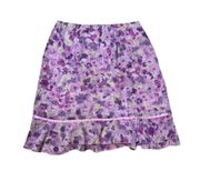 lavender marble floral print midi skirt 