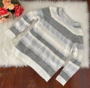 Lou & Grey Fuzzy Stripe Sweater White