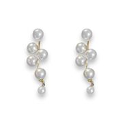 Elegant White Pearl Dangle Drop Earrings for Women