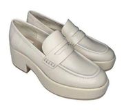 Dolce Vita Yanni Platform Loafer NWOT Ivory White Size 8 Leather Block Heel