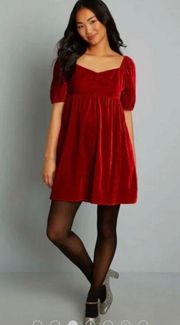 Red Velvet Mini Dress 