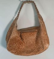 Jessica Simpson Women's Crocodile Pattern Purse Shoulder Hobo Bag Orange Large