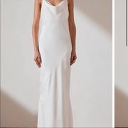 Shonajoy Luxe Bias Cowl Slip Dress Ivory US 10