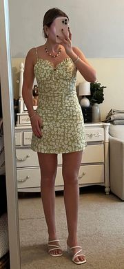 Green Floral Mini Dress