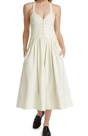 Proenza Schouler White Label Ivory Washed Cotton Button Front Maxi Dress Size 4