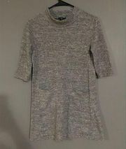 Timing Grey 3/4th Sleeve Sweater Dress With Pockets Size Small