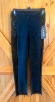 Lysse Denim Terra Ankle Pant Legging S Indigo Sides Black Sides 24x24.5 Nwt