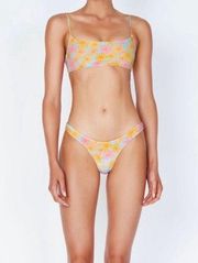 TRIANGL Swim | Mica Bikini Bottom Regular in Sky Floral Velvet Size Medium